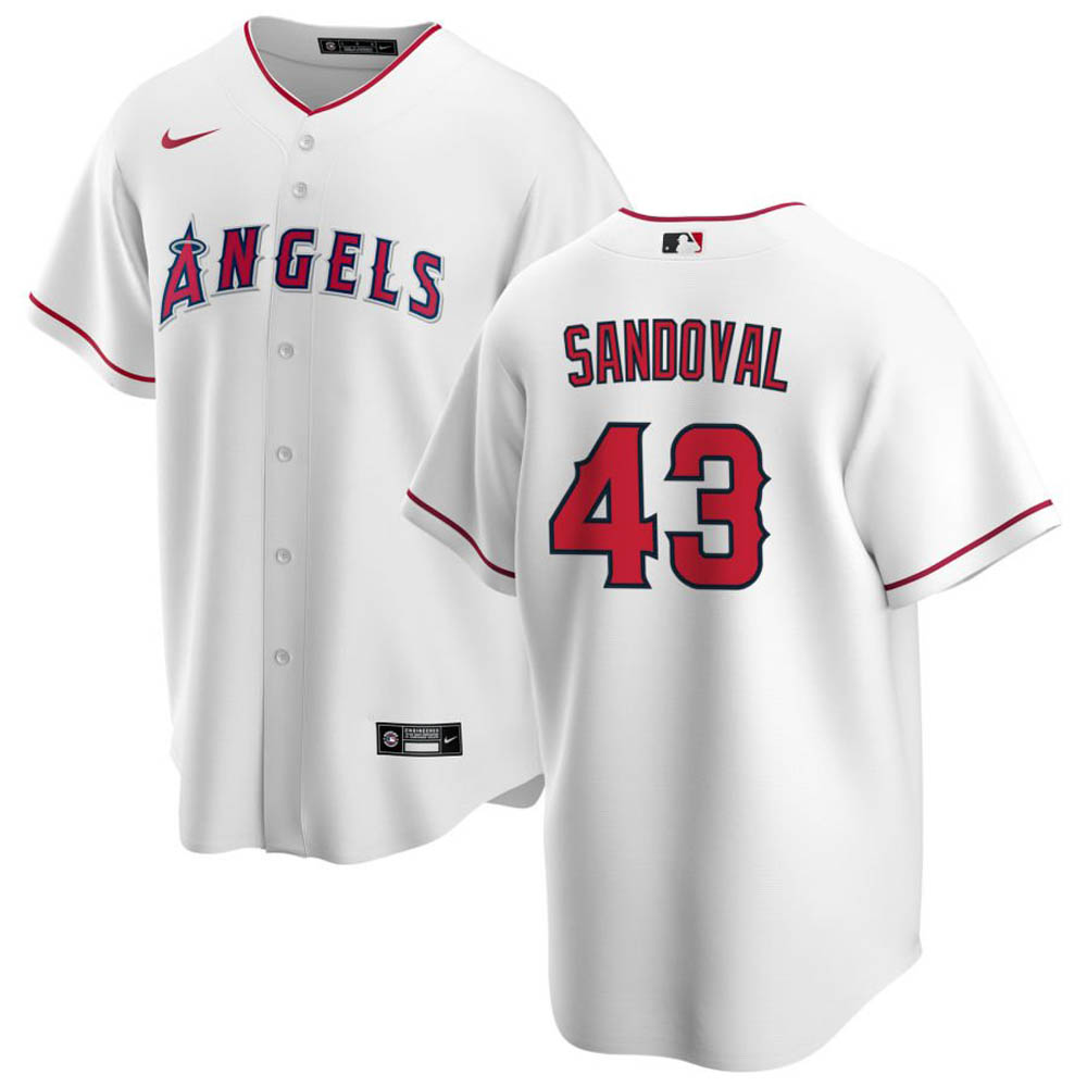 Youth Los Angeles Angels Patrick Sandoval Cool Base Replica Home Jersey - White
