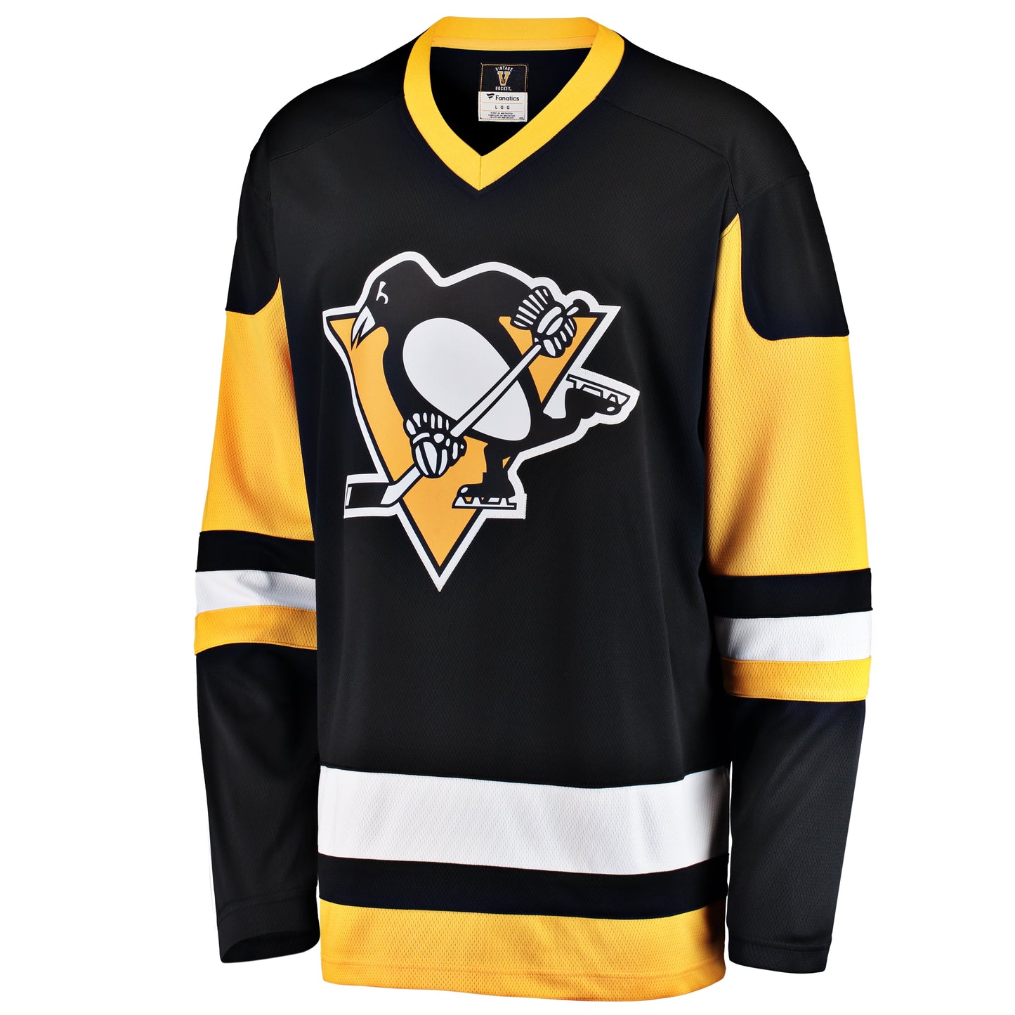Pittsburgh Penguins Fanatics Branded Premier Breakaway Heritage Blank Jersey - Black