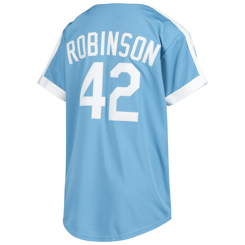 Youth Brooklyn Dodgers Jackie Robinson Alternate Cooperstown Collection Player Jersey - Light Blue