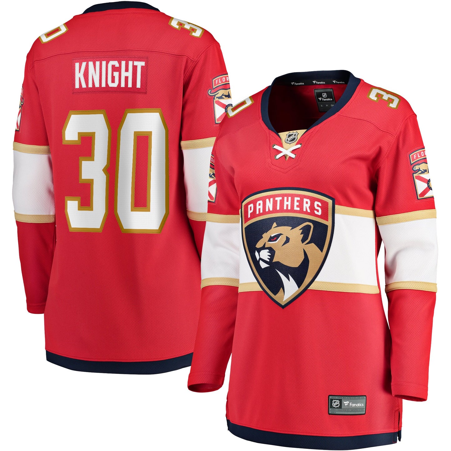 Spencer Knight Florida Panthers Fanatics Branded Women's 2017/18 Home Breakaway Jersey - Red