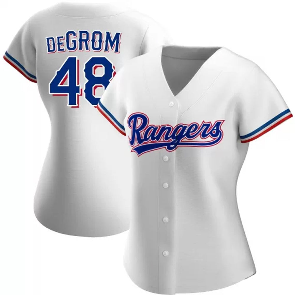 Women's Texas Rangers Jacob deGrom Cool Base Replica Home Jersey - White
