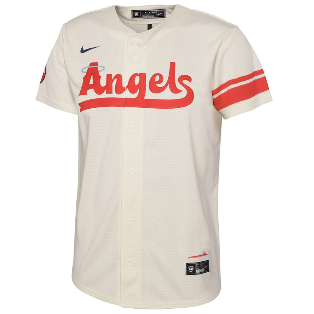 Youth Los Angeles Angels Mike Trout City Connect Replica Jersey - Cream