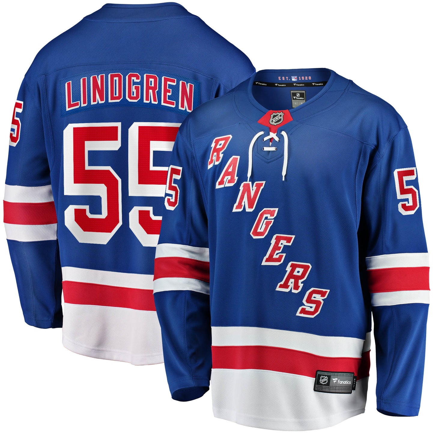 Ryan Lindgren New York Rangers Fanatics Branded 2017/18 Home Breakaway Replica Jersey - Blue